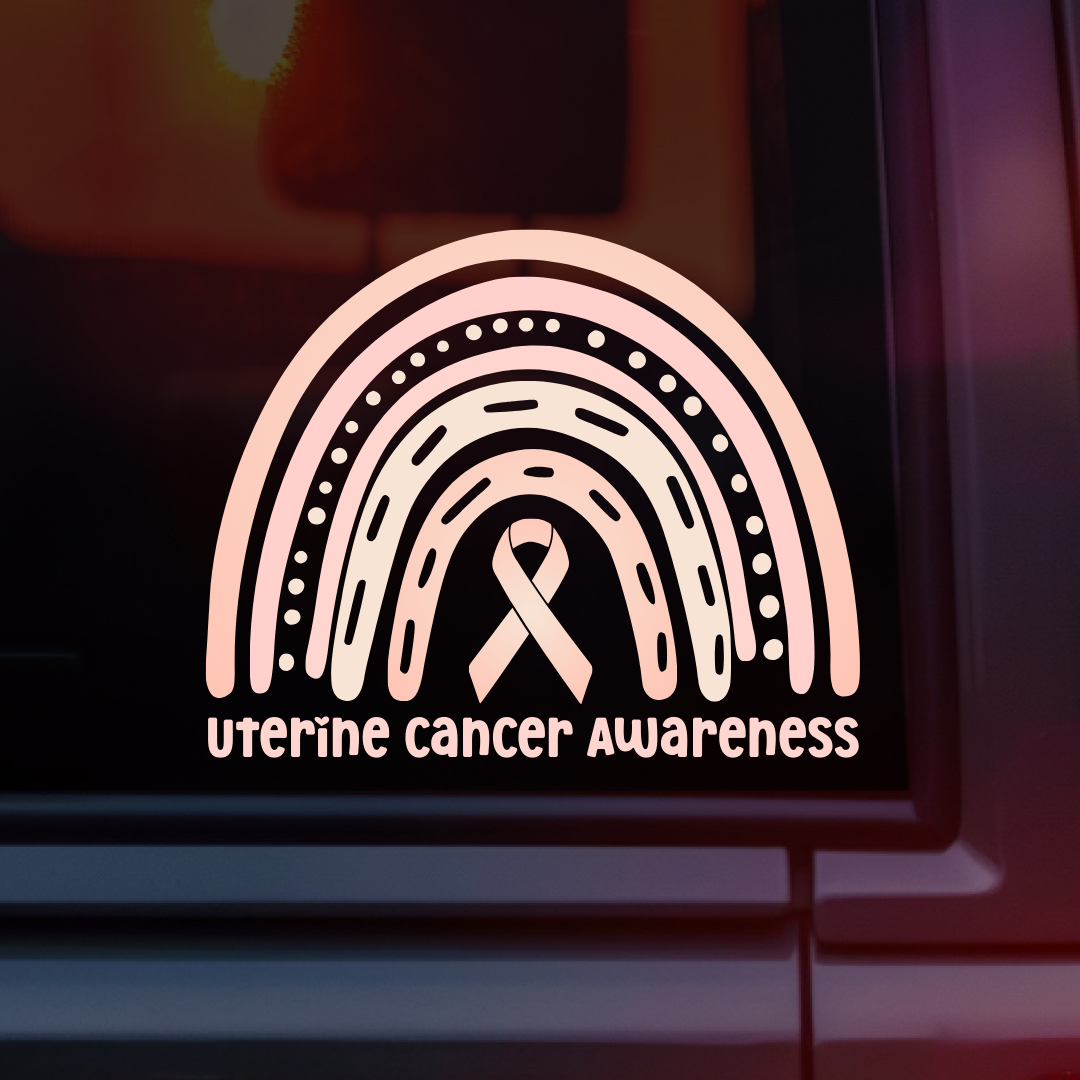 Uterine Cancer Awareness Rainbow Car Decal