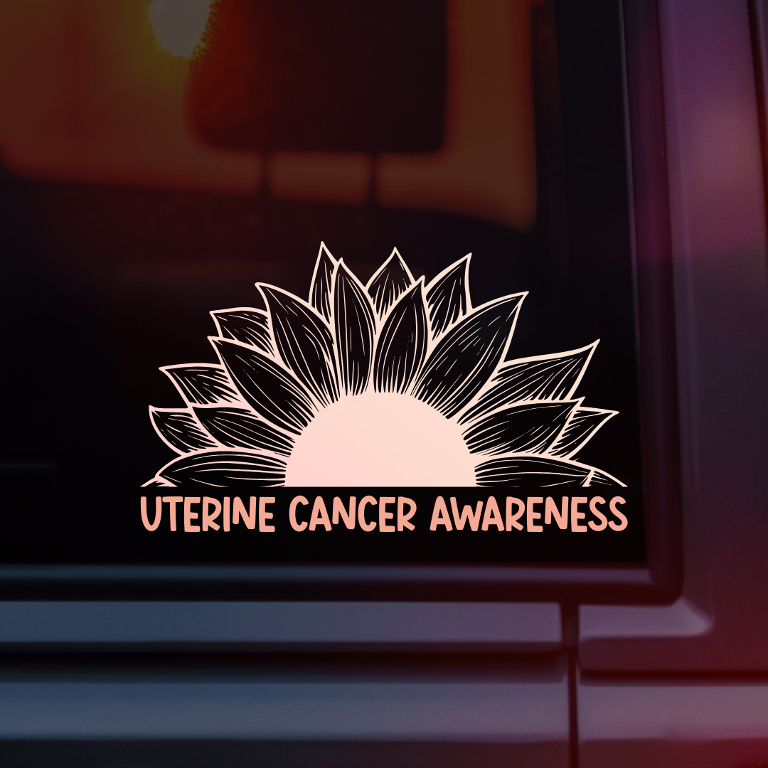 Uterine Cancer Awareness Sunflower Car Decal