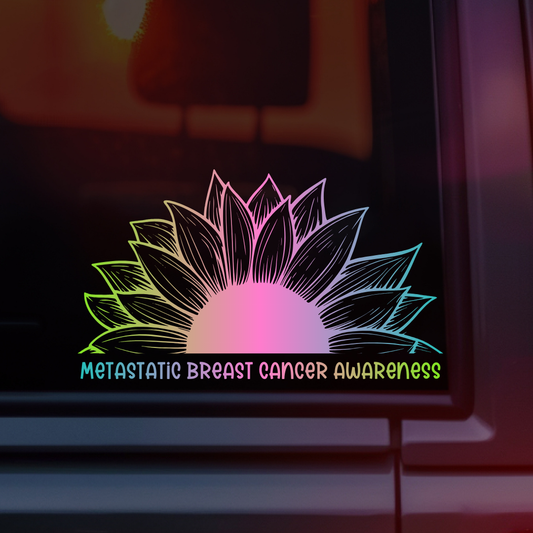 Metastatic Breast Cancer Awareness Sunflower Car Decal