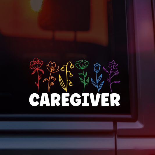 Caregiver with Flowers Car Decal