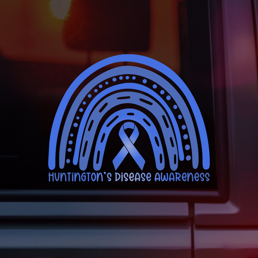 Huntington's Disease Awareness Rainbow Car Decal