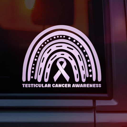 Testicular Cancer Awareness Rainbow Car Decal