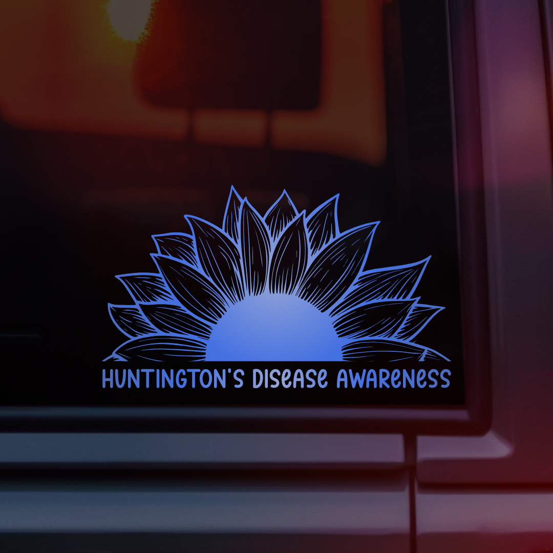 Huntington's Disease Awareness Sunflower Car Decal