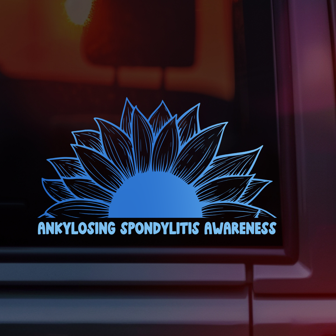 Ankylosing Spondylitis Awareness Sunflower Car Decal
