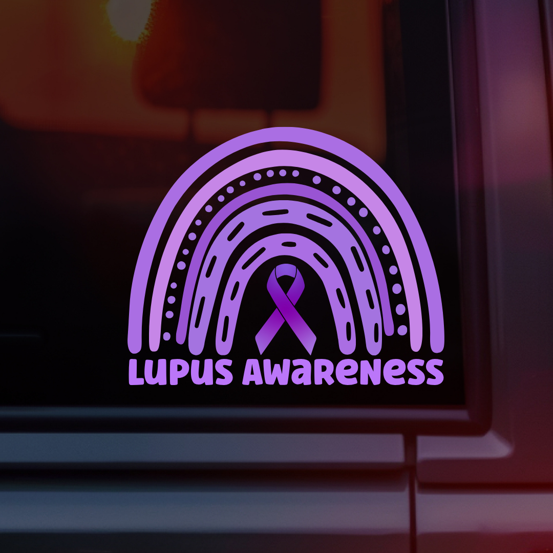 Lupus Awareness Rainbow Car Decal