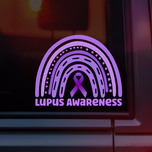 Lupus Awareness Rainbow Car Decal