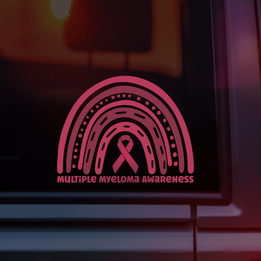 Multiple Myeloma Awareness Rainbow Car Decal