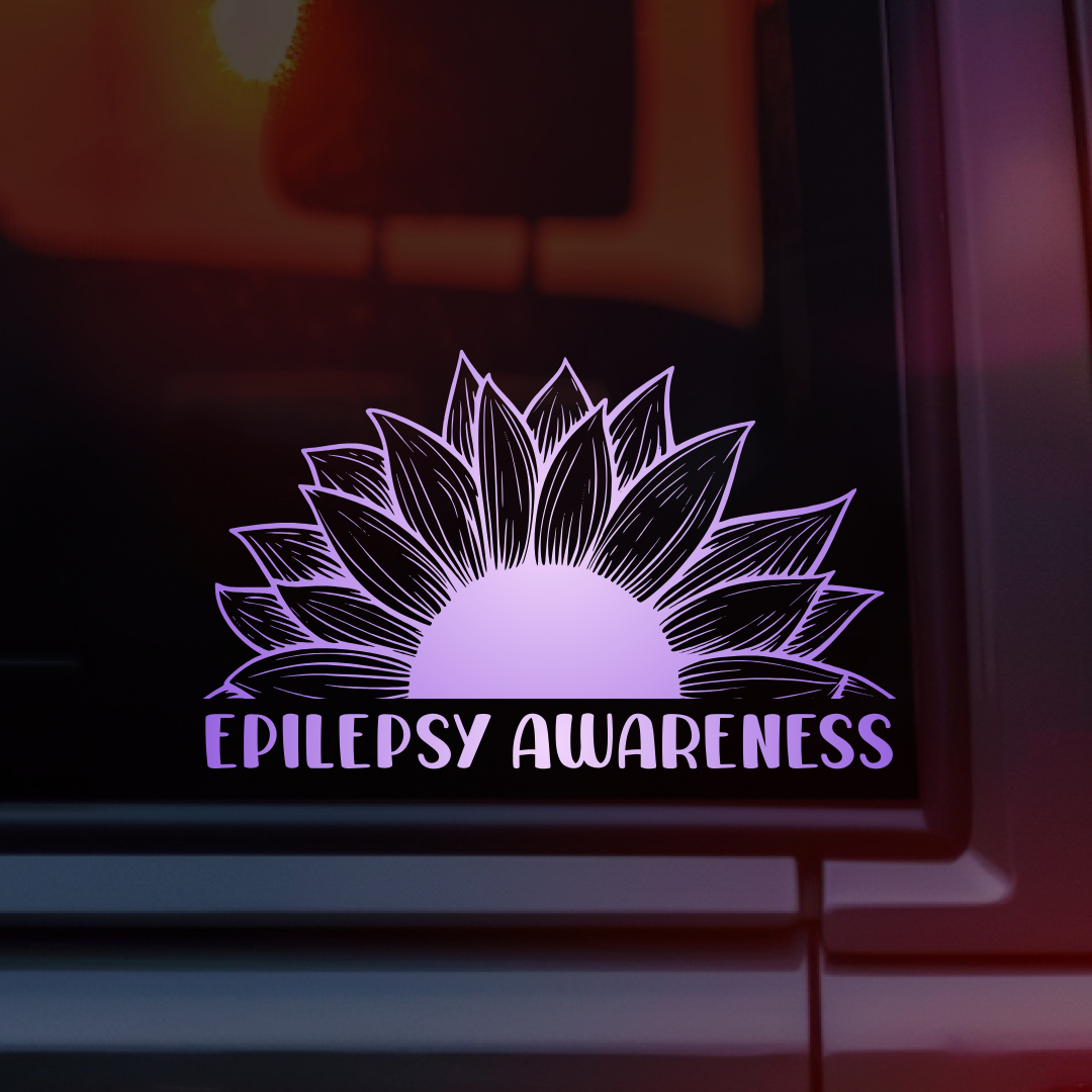 Epilepsy Awareness Sunflower Car Decal