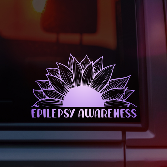 Epilepsy Awareness Sunflower Car Decal