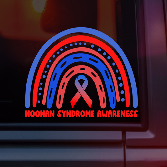 Noonan Syndrome Awareness Rainbow Car Decal