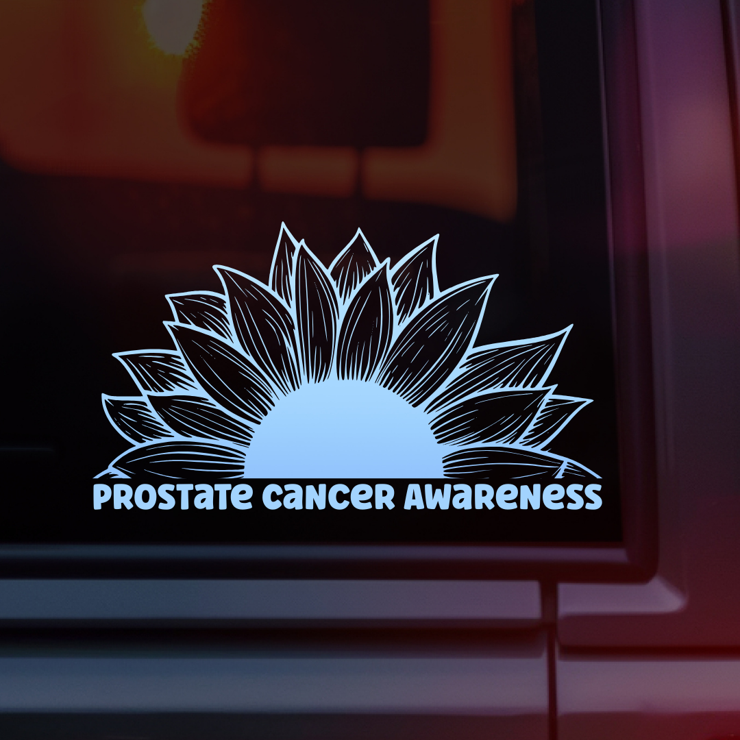 Prostate Cancer Awareness Sunflower Car Decal