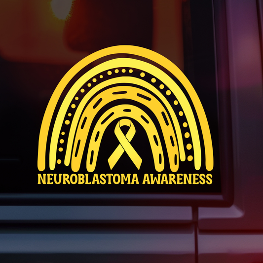 Neuroblastoma Awareness Rainbow Car Decal