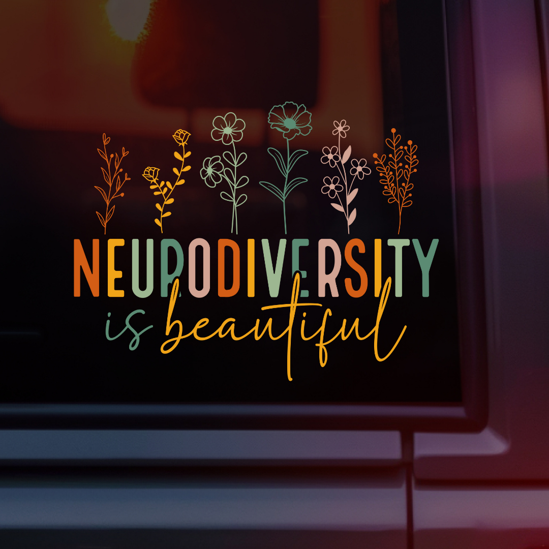 Neurodiversity is Beautiful Flower Car Decal