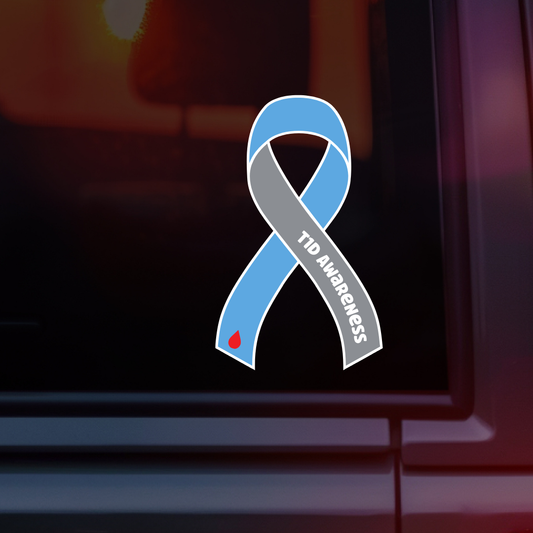 T1D Awareness Ribbon Car Decal