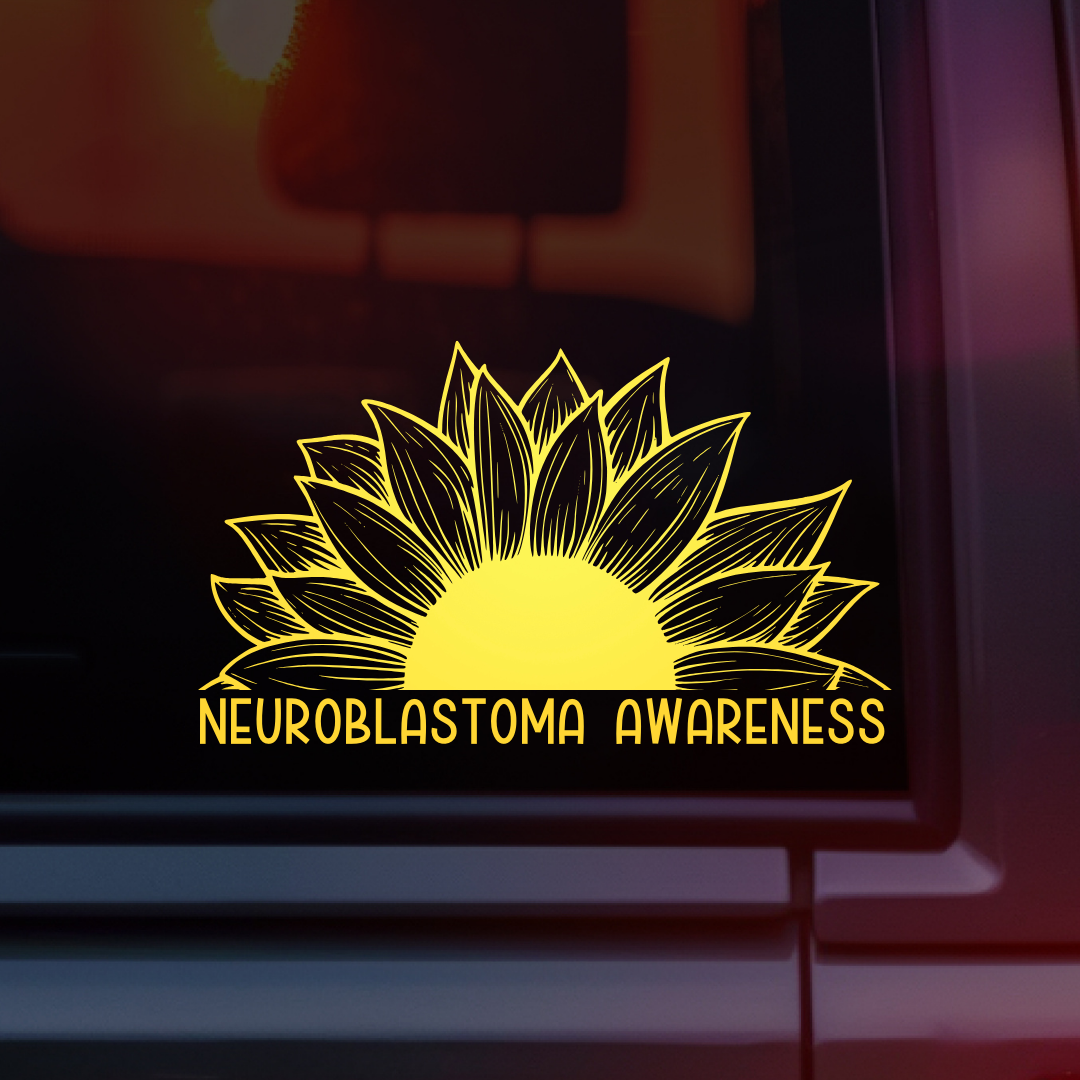 Neuroblastoma Awareness Sunflower Car Decal