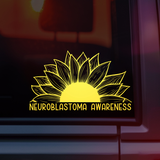 Neuroblastoma Awareness Sunflower Car Decal