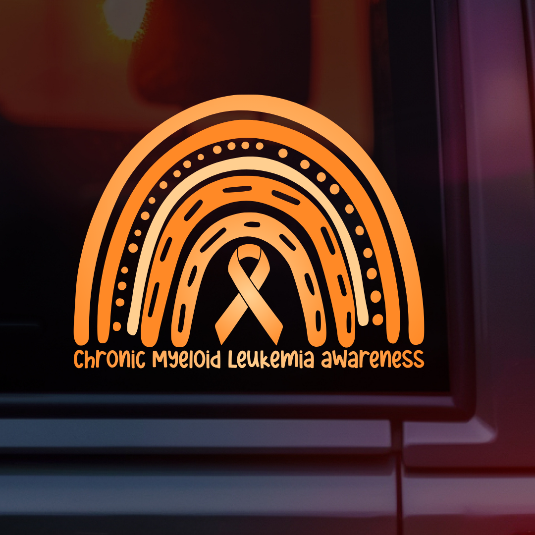 Chronic Myeloid Leukemia Awareness Rainbow Car Decal