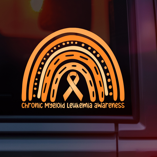 Chronic Myeloid Leukemia Awareness Rainbow Car Decal