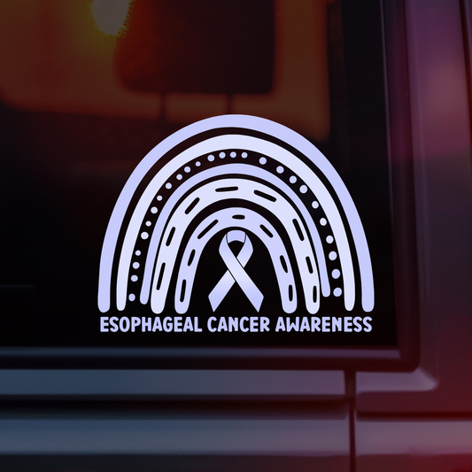 Esophageal Cancer Awareness Rainbow Car Decal