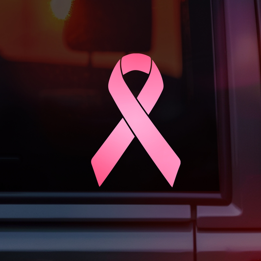 Pink Awareness Ribbon Car Decal