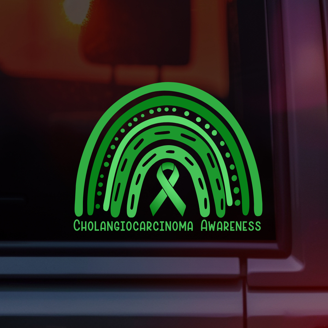 Cholangiocarcinoma Awareness Rainbow Car Decal