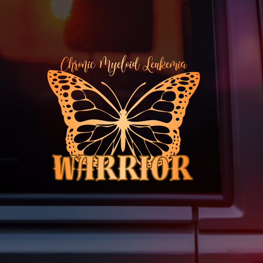 Chronic Myeloid Leukemia Warrior Butterfly Car Decal