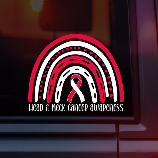 Head & Neck Cancer Awareness Rainbow Car Decal