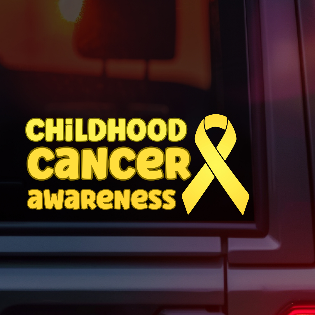 Childhood Cancer Awareness with Ribbon Car Decal