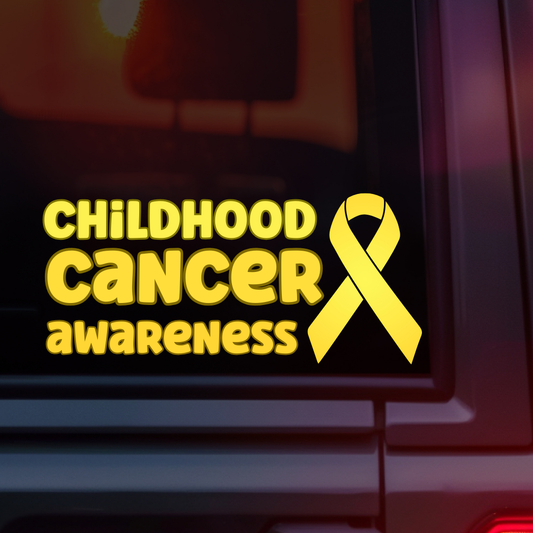 Childhood Cancer Awareness with Ribbon Car Decal