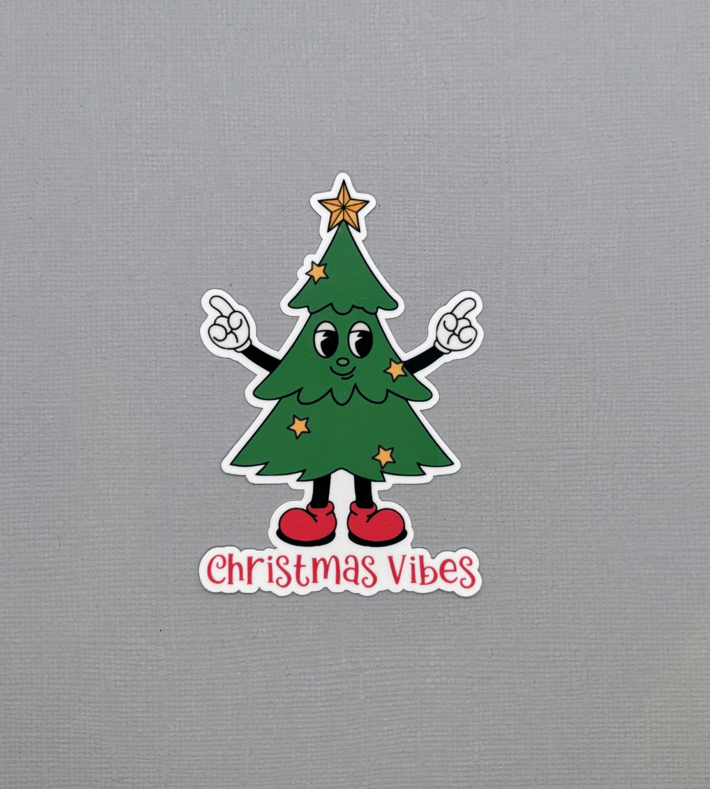 Christmas Vibes Retro Christmas Tree Sticker