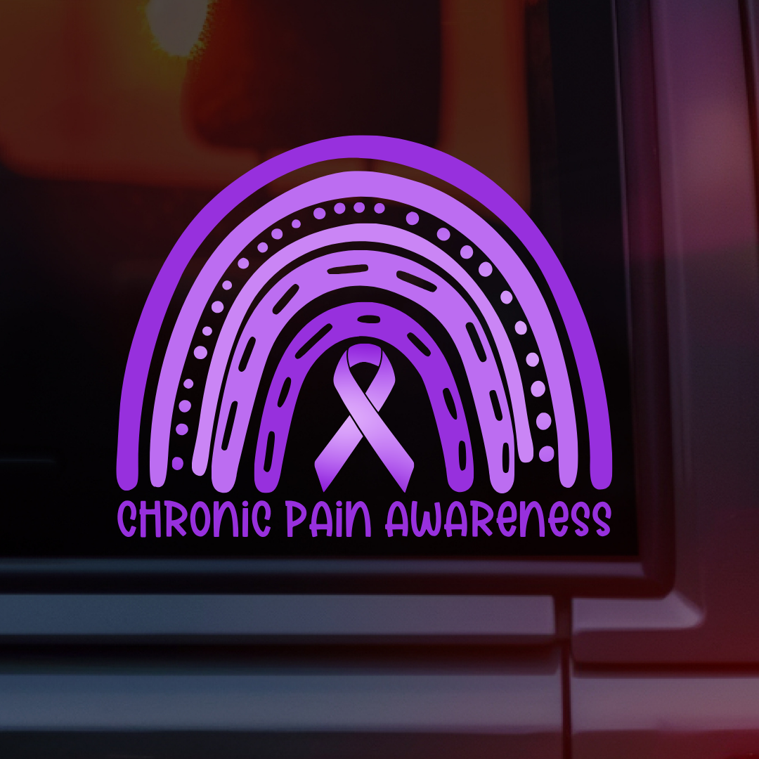 Chronic Pain Awareness Rainbow Car Decal