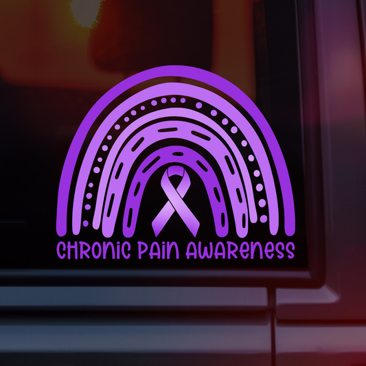 Chronic Pain Awareness Rainbow Car Decal