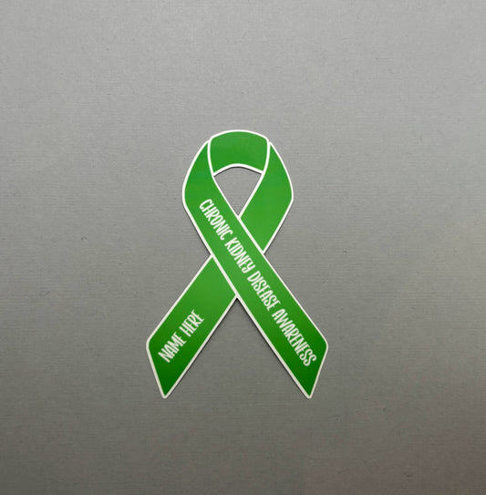 Chronic Kidney Disease Awareness Custom Ribbon Sticker