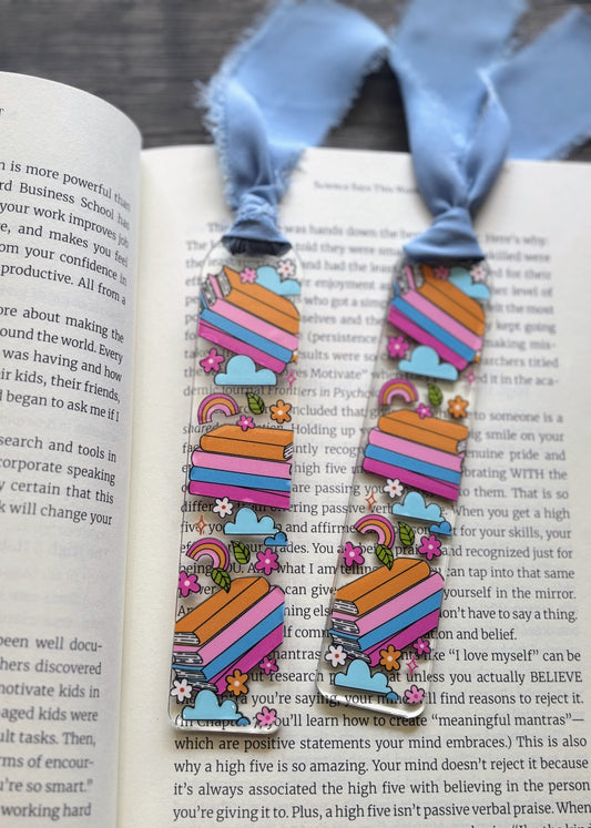 Books, Clouds & Rainbows Bookmark