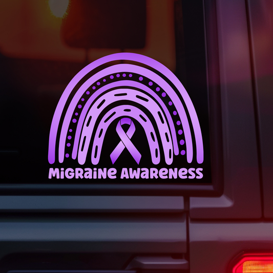 Migraine Awareness Rainbow Car Decal