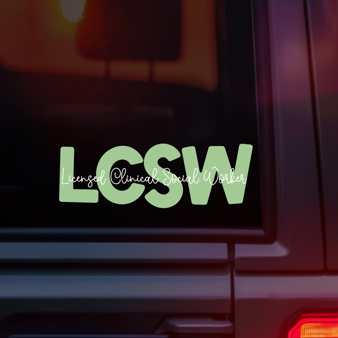 LCSW Licensed Clinical Social Worker Ribbon Car Decal