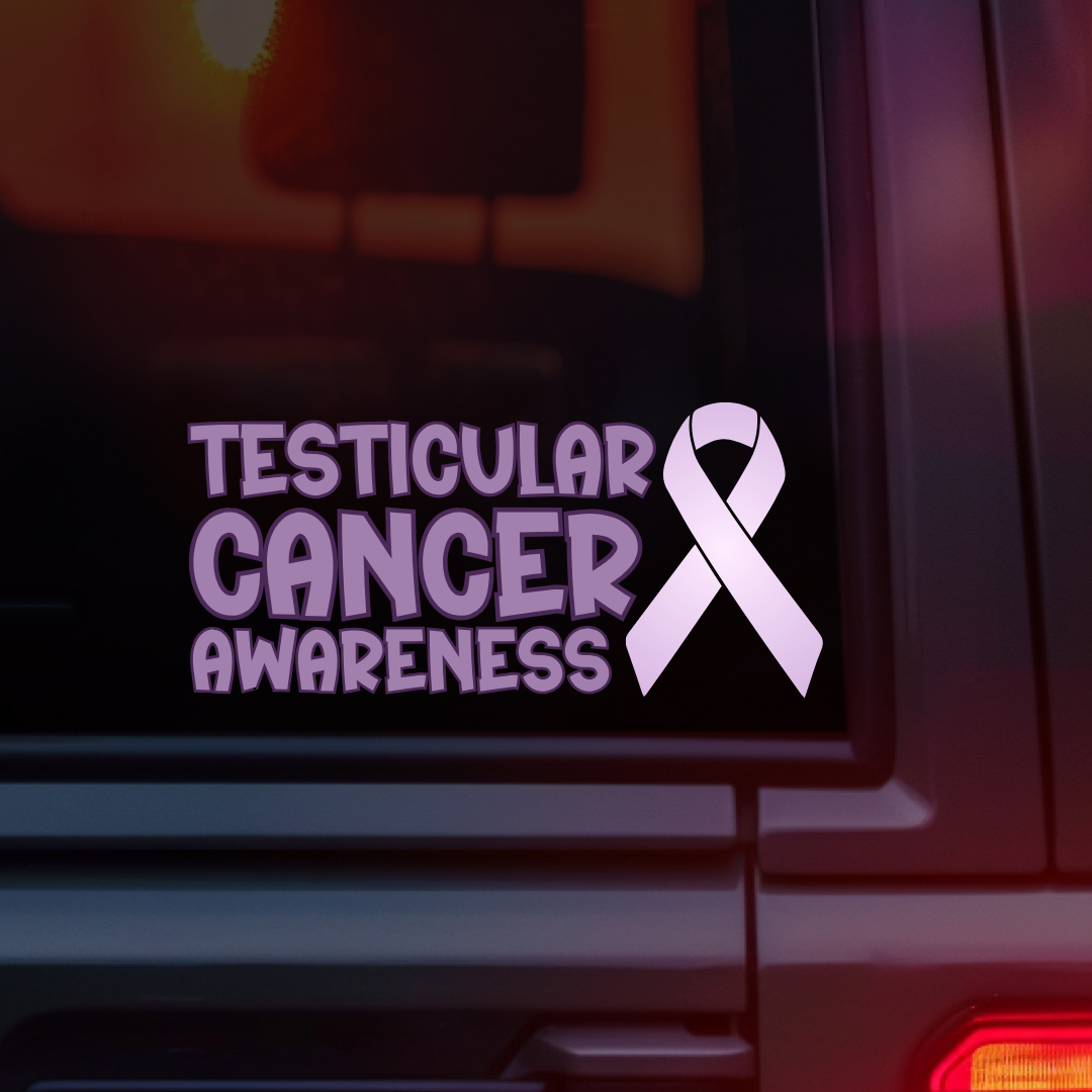 Testicular Cancer Awareness with Ribbon Car Decal
