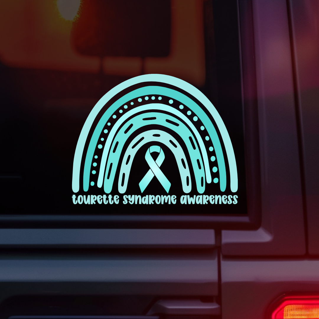 Tourette Syndrome Awareness Rainbow Car Decal