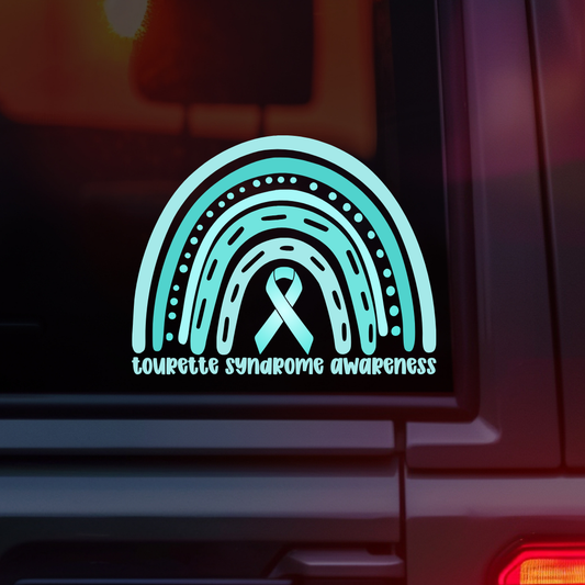 Tourette Syndrome Awareness Rainbow Car Decal