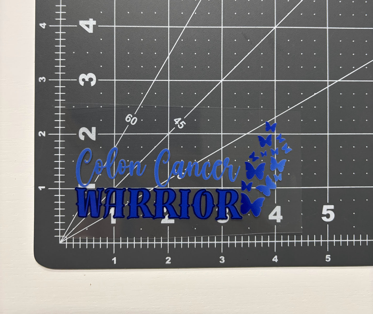 Colon Cancer Warrior with Butterflies Car Decal