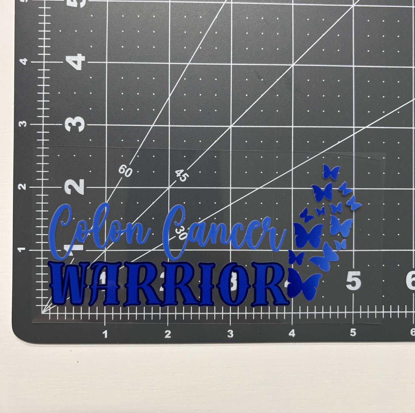 Colon Cancer Warrior with Butterflies Car Decal