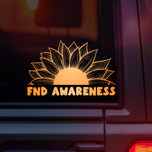 FND Awareness Sunflower Car Decal | Functional Neurological Disorder