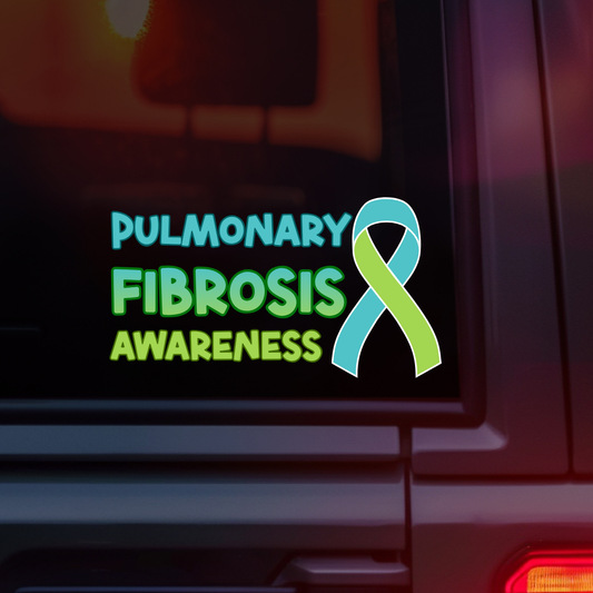 Pulmonary Fibrosis with Ribbon Awareness Car Decal