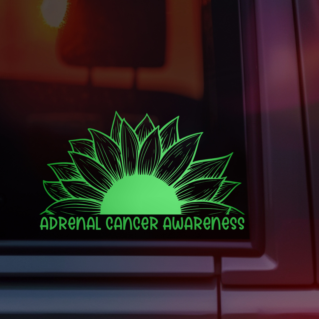 Adrenal Cancer Awareness Sunflower Car Decal
