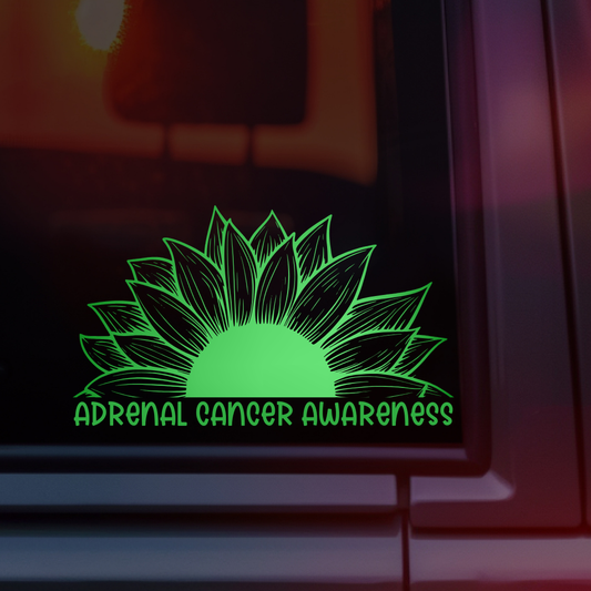 Adrenal Cancer Awareness Sunflower Car Decal
