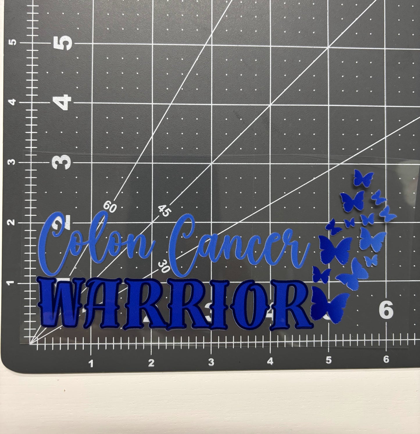 Colon Cancer Warrior with Butterflies Car Decal