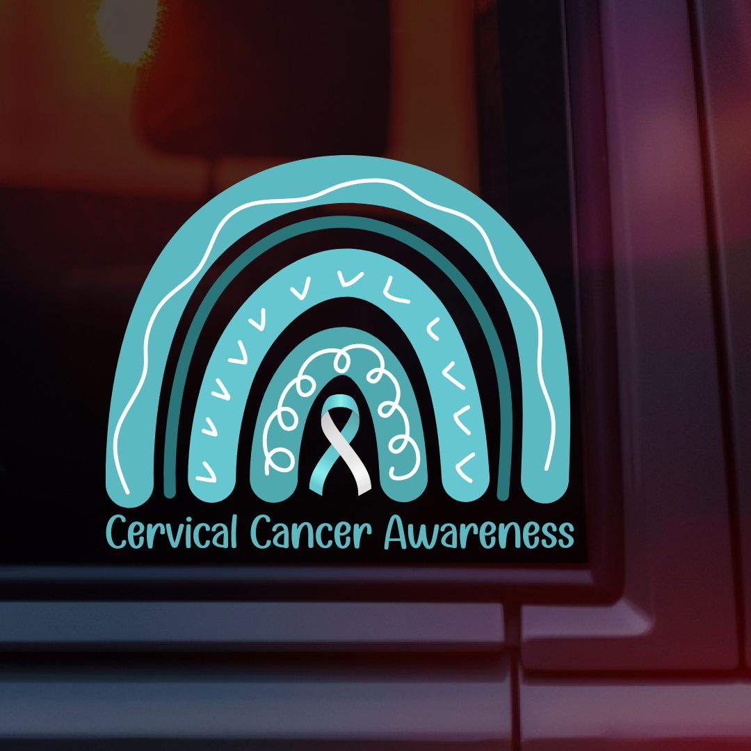 Cervical Cancer Awareness Rainbow Car Decal