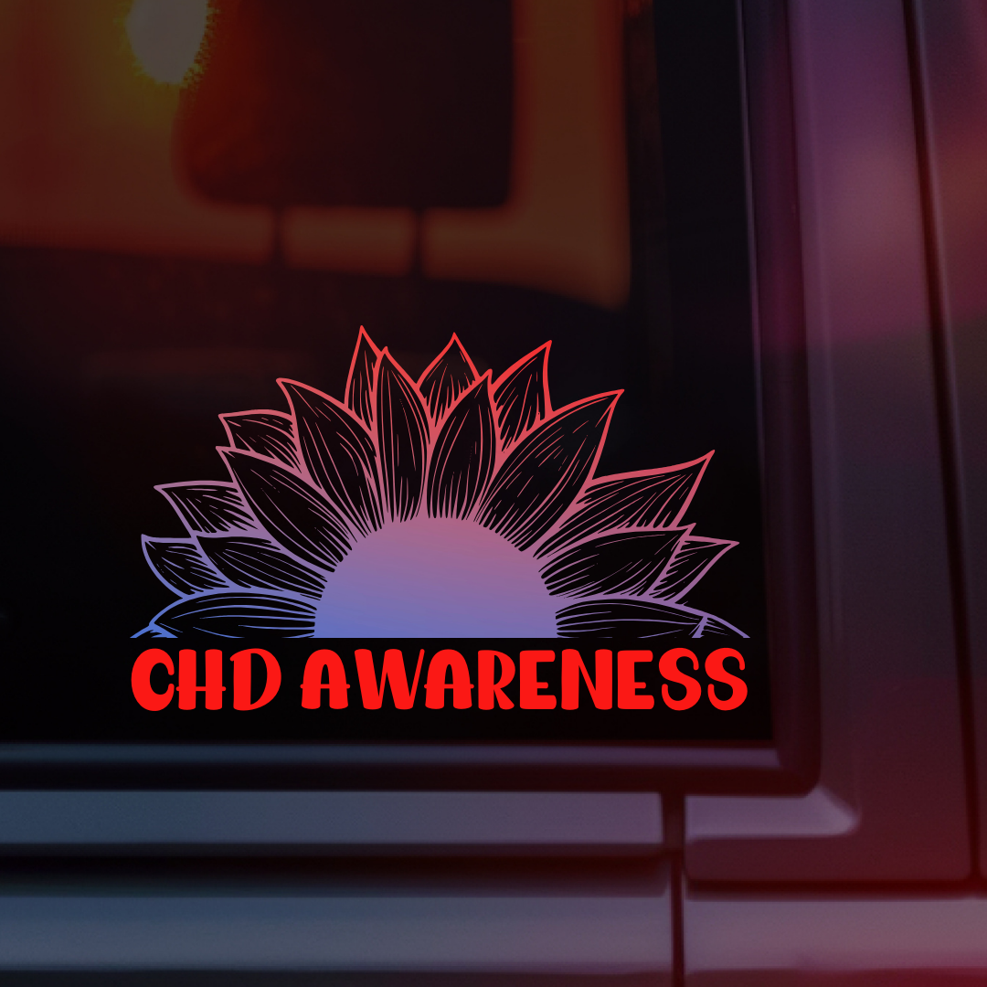 CHD Awareness Sunflower Car Decal