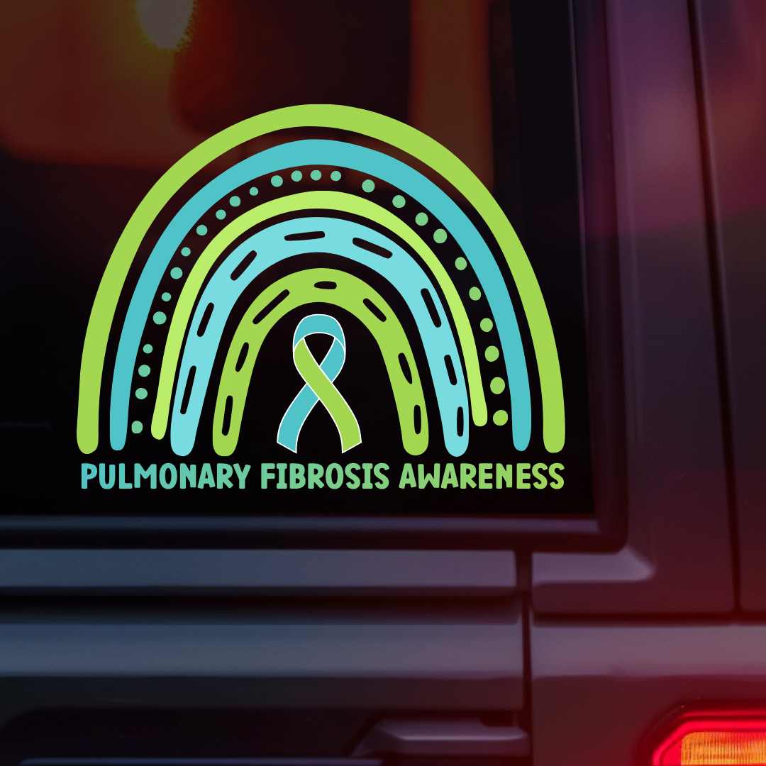 Pulmonary Fibrosis Awareness Rainbow Car Decal