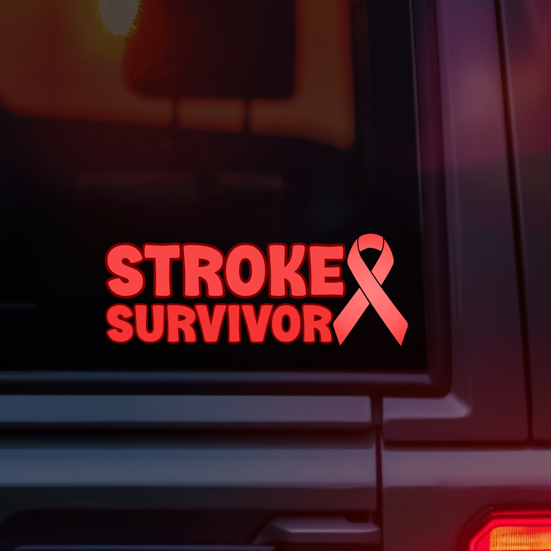 Stroke Survivor with Ribbon Car Decal